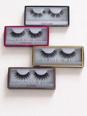 HUDA BEAUTY False Lashes Set - Black with Pink, Gold, Brown Accents